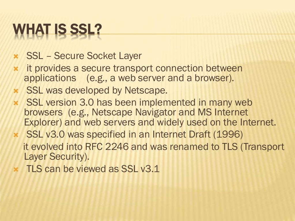Ssl (Secure Socket Layer)