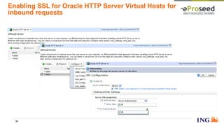 Enabling SSL for Oracle HTTP Server Virtual Hosts for
inbound requests
36
 