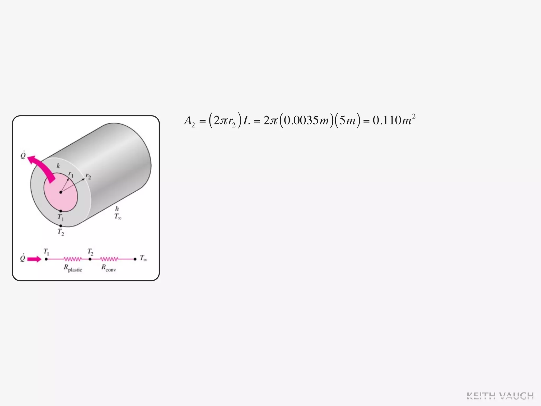 A2 = ( 2π r2 ) L = 2π ( 0.0035m ) ( 5m ) = 0.110m 2




                                                      KEITH VAUGH
 