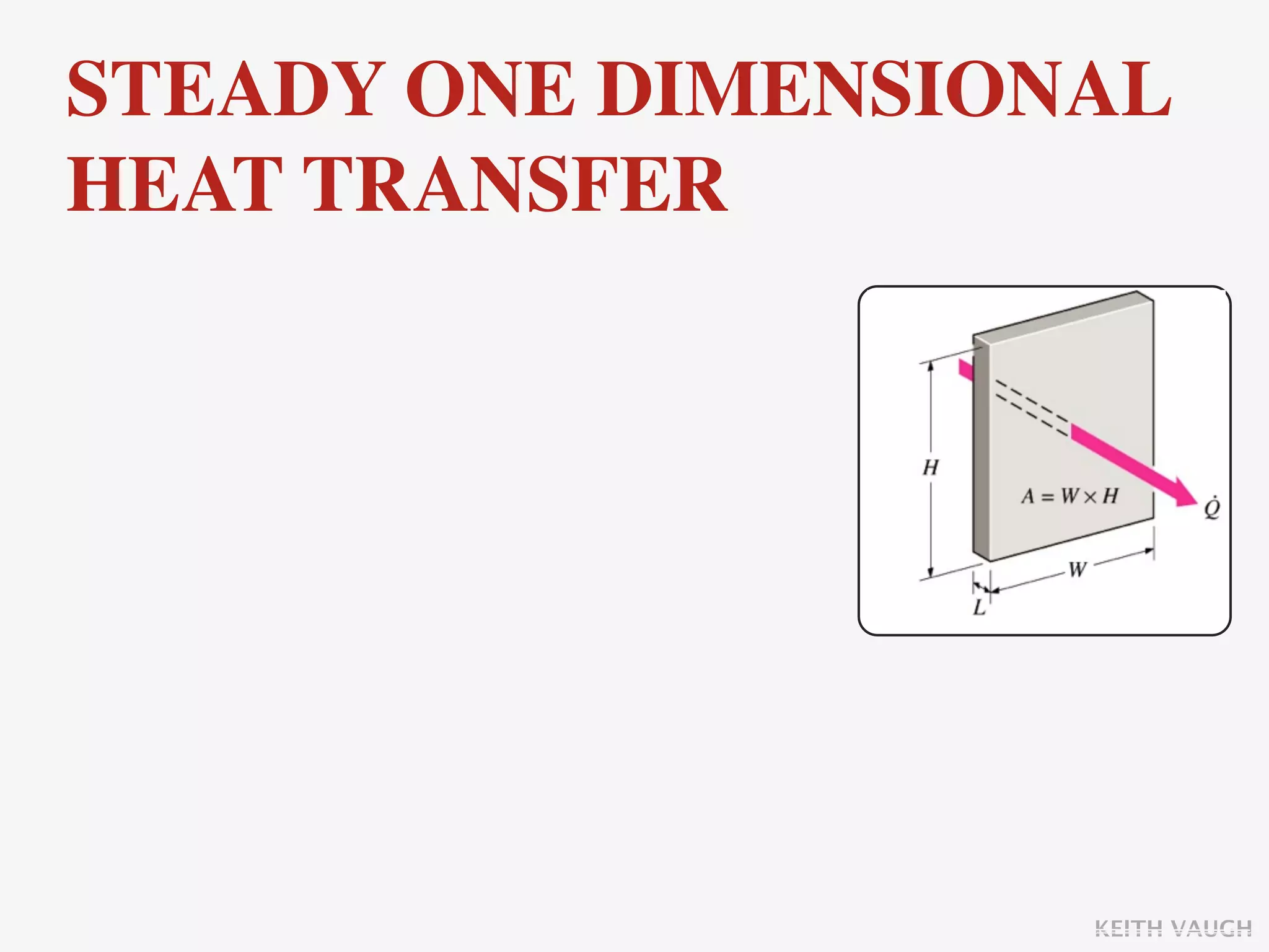 STEADY ONE DIMENSIONAL
HEAT TRANSFER




                    KEITH VAUGH
 