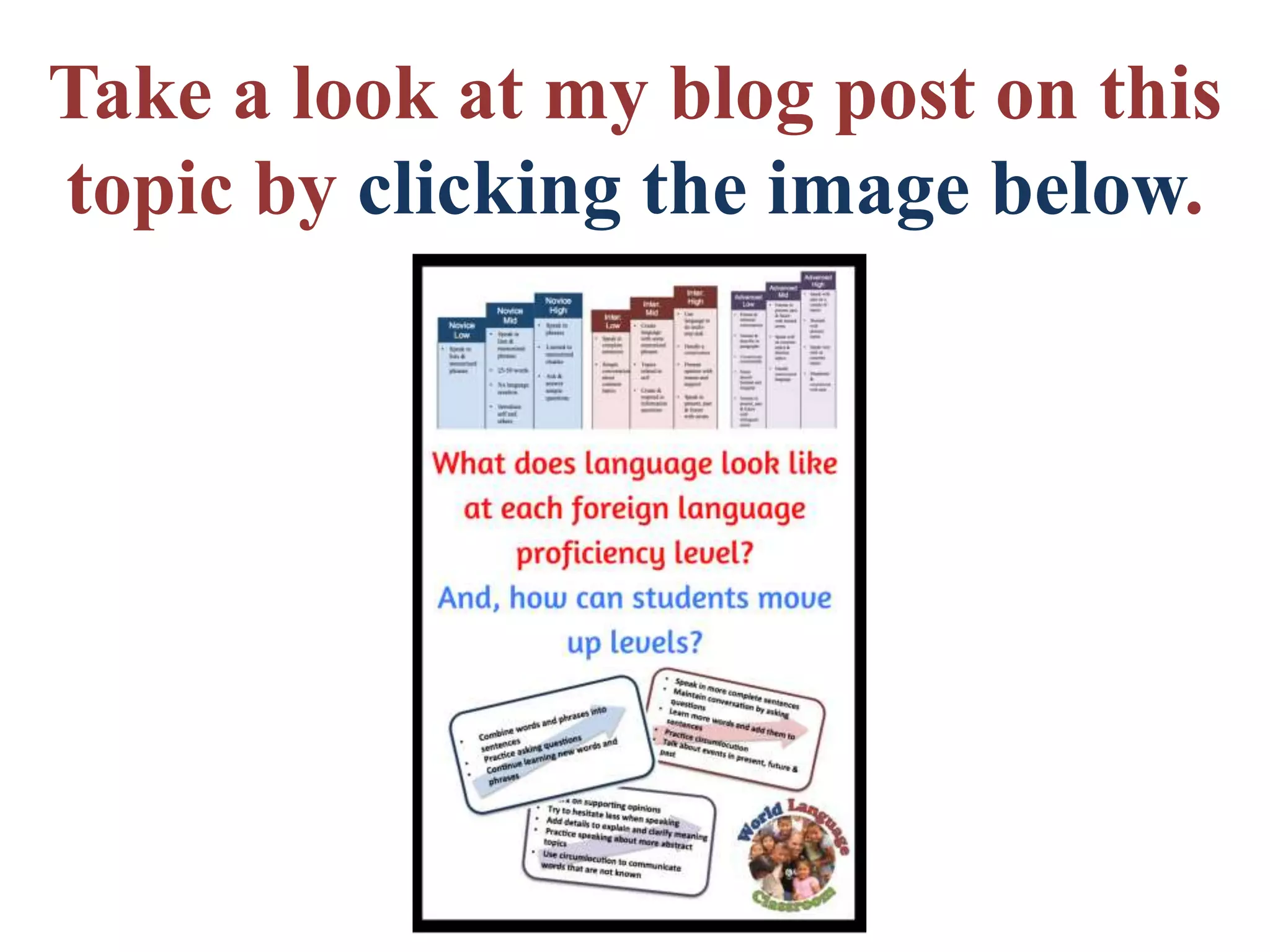What Does Language Look Like at the Various Proficiency Levels? # ...