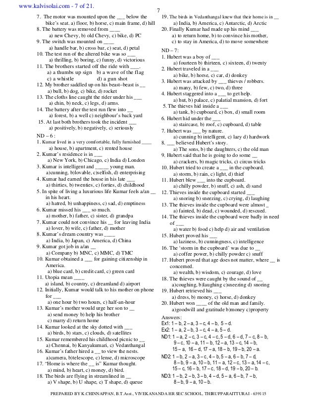 10th study material for english