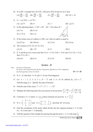 Sample Papers Math Lsc Sslc maths-5-model-question-papers-english-medium | PDF