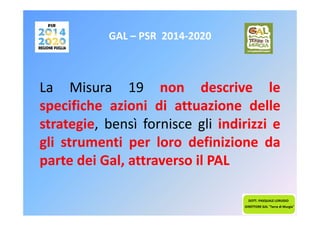 SSL PAL 2014-2020 Gal Terre di Murgia