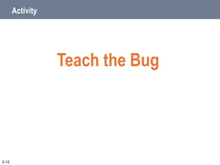 Activity
Teach the Bug
2-12
 