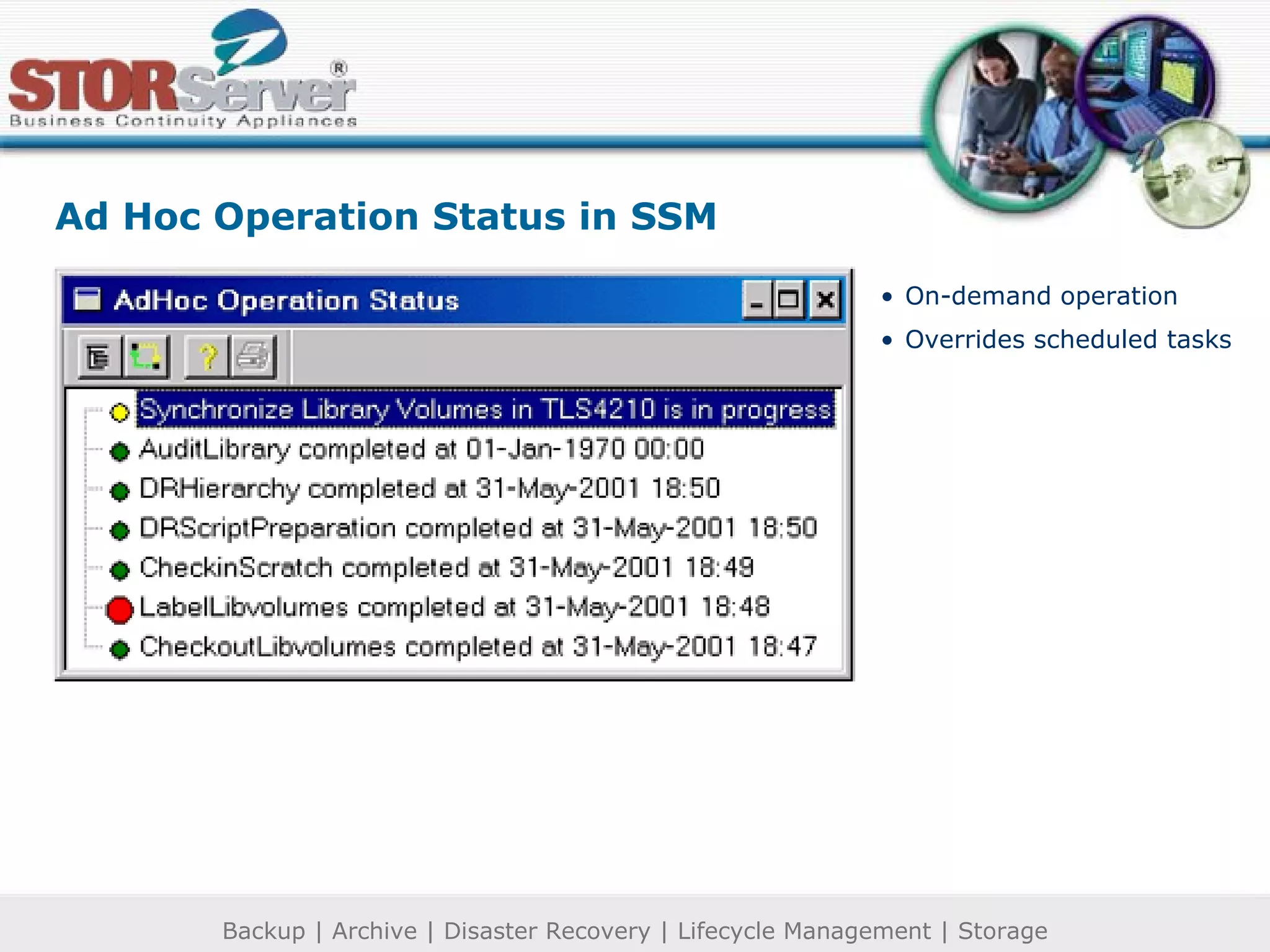 Ad Hoc Operation Status in SSM On-demand operation Overrides scheduled tasks 
