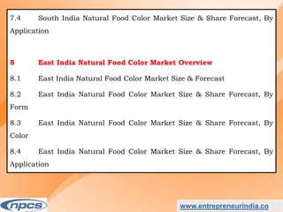 Market Research Report on-India Natural Food Colour Market - Industry Size, Share, Trends, Analysis and Forecasts upto 2027.
