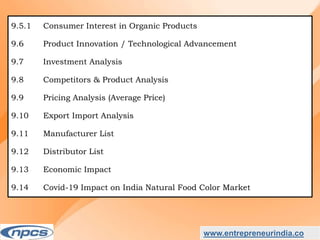 Market Research Report on-India Natural Food Colour Market - Industry Size, Share, Trends, Analysis and Forecasts upto 2027.