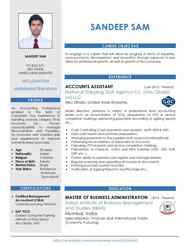 sandeep sam accountant cv 2016 management accountant cv