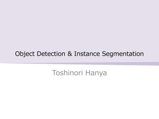 Object Detection & Instance Segmentation
Toshinori Hanya
 