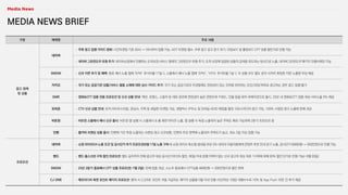 구분 매체명 주요 내용
광고 정책
및 상품
네이버
• 주류 광고 집행 가이드 완화: 시간타겟팅 기존 22시 → 18시부터 집행 가능, ADT 타겟팅 필수, 주류 광고 경고 문구 표기, 타임보드 및 롤링보드 CPT 상품 할인가로 진행 가능
• 네이버 그린윈도우 유형 추가: 네이버쇼핑에서 진행하는 도착보장 서비스 형태의 그린윈도우 유형 추가, 도착 보장에 입점된 상품의 검색을 유도하는 방식으로 노출, 네이버그린윈도우 패키지 진행시에만 가능
SNOW • 신규 지면 추가 및 혜택: 종료 배너 노출 앱에 ‘EPIK’ 추가(4월 17일~), 스플래시 배너 노출 앱에 ‘EPIK’, ‘VITA’ 추가(5월 1일~), 두 상품 모두 별도 공지 시까지 확장된 지면 노출량 무상 제공
카카오 • 국가 또는 공공기관 상품/서비스 활용 소재에 대한 심사 가이드 추가: 국가 또는 공공기관과 무관함에도 연관성이 있는 것처럼 유인하는 오인/과장/허위로 광고하는 경우 광고 집행 불가
SMR • 영화&OTT 업종 전용 프로모션 및 신규 상품 안내: 액션, 로맨스, 스릴러 등 대표 장르에 연관성이 높은 콘텐츠와 키워드, 인물 등을 묶어 큐레이션으로 출시, 23년 내 영화&OTT 업종 대상 서비스율 5% 제공
모비온 • CTV 신규 상품 안내: 유저 라이프스타일, 관심사, 지역 등 세밀한 타겟팅 가능, 셋탑박스 IP주소 및 모바일 ADID 매칭을 통한 크로스미디어 광고 가능, 100% 시청된 광고 노출에 한해 과금
비트윈 • 비트윈 스플래시 배너 신규 출시: 비트윈 앱 실행 시 스플래시 & 홈 화면 아이콘 노출, 앱 실행 시 독점 노출되어 높은 주목도 확보 가능하며 2분기 프로모션 중
인벤 • 풀커버 브랜딩 상품 출시: 인벤에 기간 독점 노출되는 브랜딩 광고 신규상품, 인벤의 주요 영역에 노출되어 주목도가 높고, 최소 2일 이상 집행 가능
프로모션
네이버 • 쇼핑 라이브DA 노출 조건 및 공시단가 추가 프로모션(4월 17일 노출 구좌~): 쇼핑 라이브 축소형 썸네일 위로 5% 내외의 이용자들에게 콘텐츠 추천 안내 문구 노출, 공시단가 500만원 → 300만원으로 진행 가능
밴드 • 밴드 풀스크린 구좌 할인 프로모션: 별도 공지까지 전체 광고주 대상 공시단가의 5% 할인, 90일 이내 집행 이력이 없는 신규 광고주 대상 최초 1구좌에 대해 30% 할인 단가로 진행 가능(~9월 30일)
SNOW • 23년 2분기 종료배너 CPT 상품 프로모션(~7월 2일): 전체 업종 대상, 스노우 종료배너 CPT상품 400만원 → 300만원으로 할인 판매
CJ ONE • 메조미디어 특판 포인트 패키지 프로모션: 클릭 시 CJONE 포인트 자동 지급되는 패키지 상품을 5월 이내 진행 시(선착순 10팀) 대행수수료 10% 및 App Push 10만 건 추가 제공
MEDIA NEWS BRIEF
 