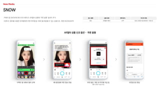 SNOW
카메라 앱 SNOW와 B612의 브랜디드 AR필터 상품에 ‘쿠폰 발행’ 옵션이 추가
브랜디드 필터를 사용한 유저들에게 쿠폰〮아이템 등 리워드를 제공할 수 있는 상품으로, 전환 유도에 효과적
광고 형태
MO
상품...