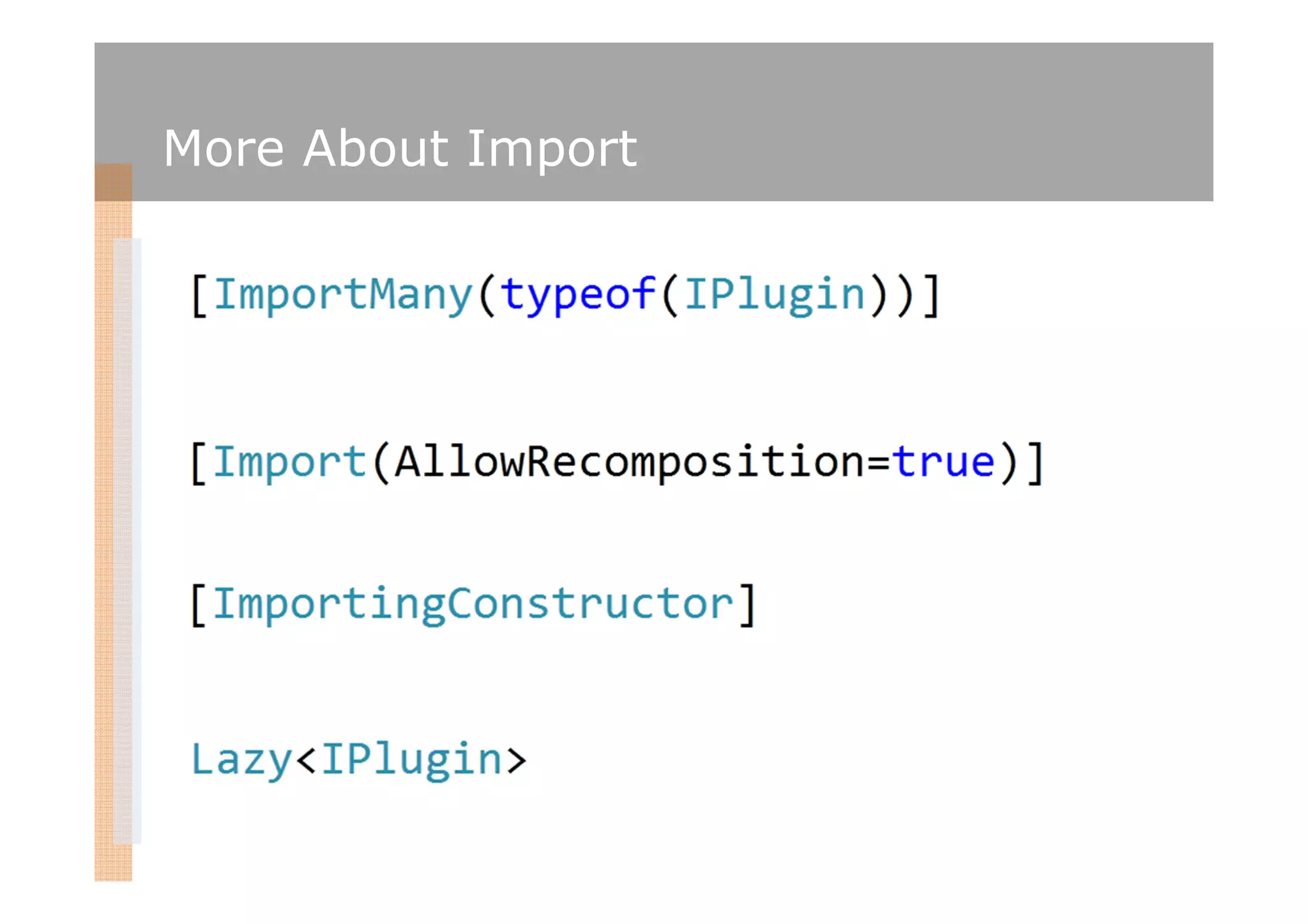 More About Import
 