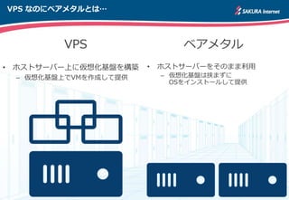 VPS ʤΤ˥٥᥿Ȥϡ
VPS ٥᥿
? ۥȥ`Щ`Ϥˁ뻯P򘋺B
C 뻯PϤVMɤṩ
? ۥȥ`Щ`򤽤Τޤ
C 뻯PЮޤ
OS򥤥󥹥ȩ`뤷ṩ
 