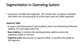 Memory management concepts in operating system | PPTX