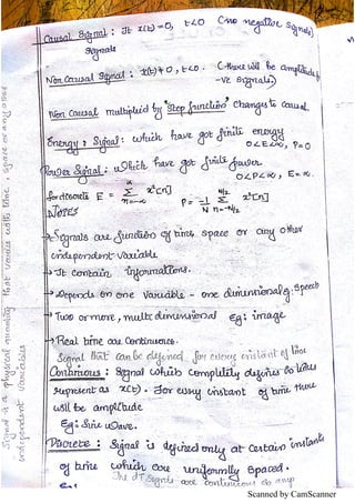 EC202 SIGNALS & SYSTEMS MODULE 1&2 NOTES | PDF