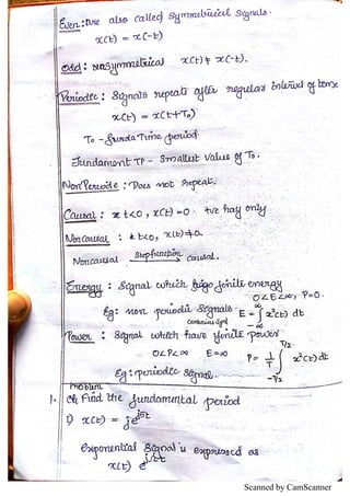 EC202 SIGNALS & SYSTEMS MODULE 1&2 NOTES | PDF