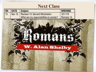 Ssm Romans Week_11 Slides 110809