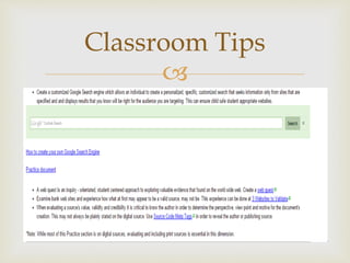 
Classroom Tips
 