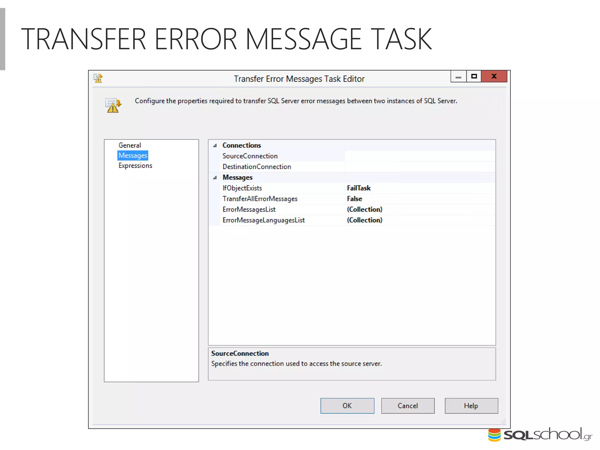 TRANSFER ERROR MESSAGE TASK
 