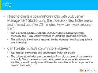 Columnstore indexes in sql server 2014 | PDF