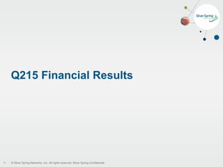 © Silver Spring Networks, Inc. All rights reserved. Silver Spring Confidential.
Q215 Financial Results
18
 