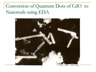 Conversion of Quantum Dots of CdO to
Nanorods using EDA
 