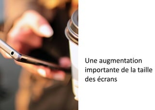 Une	
  augmentation	
  
importante	
  de	
  la	
  taille	
  
des	
  écrans
 