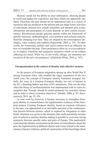 Identity and collective memory in the process of Europeanization | PDF