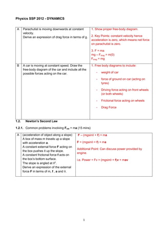 JC A Level H2 Physics Dynamics Notes | PDF