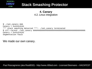 Stack Smashing Protector (Paul Rascagneres) | PDF