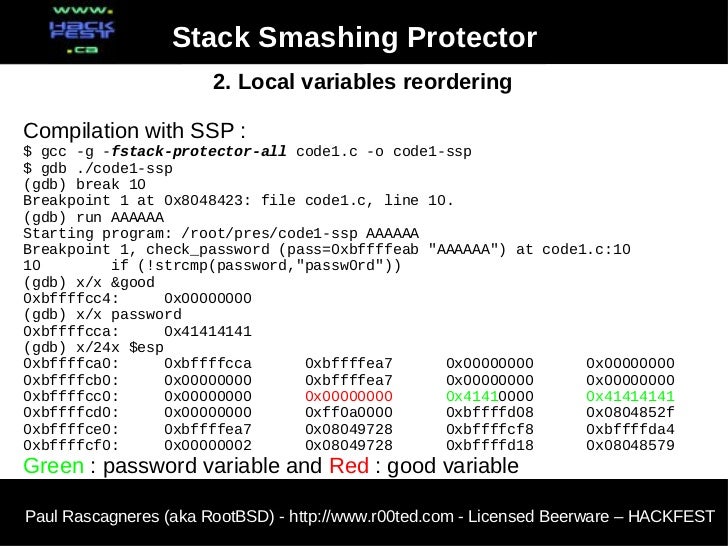 Stack Smashing Protector (Paul Rascagneres)