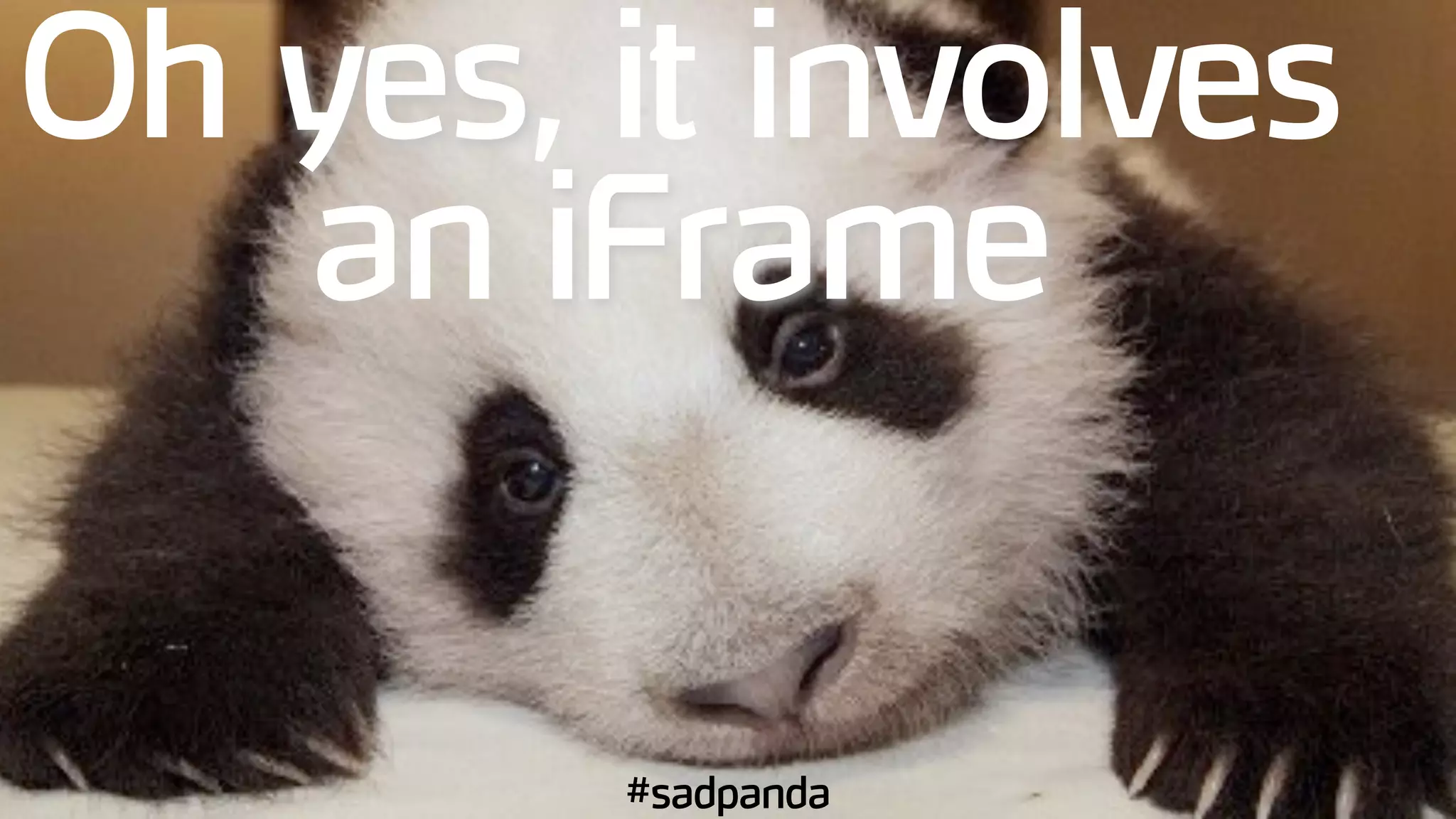 Oh yes, it involves
an iFrame
#sadpanda
 