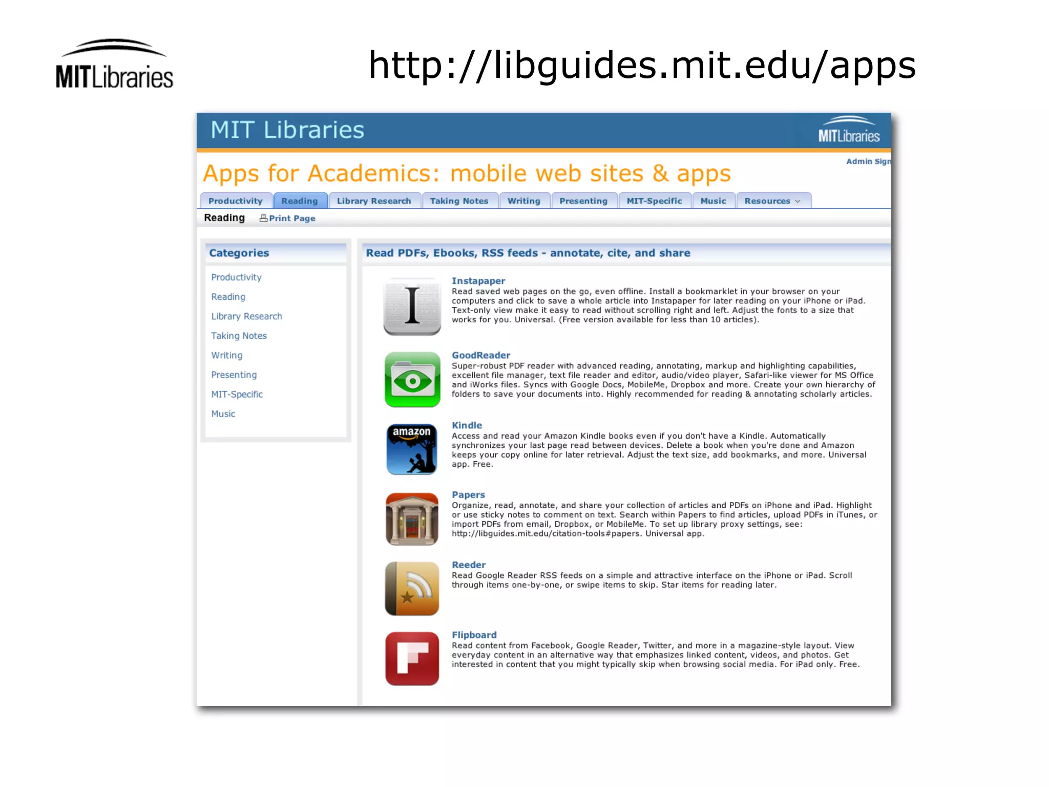 http://libguides.mit.edu/apps
 