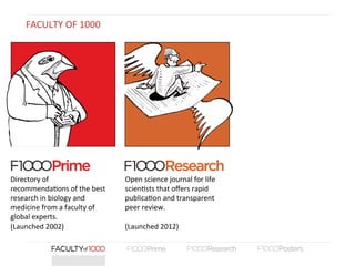 FACULTY	
  OF	
  1000	
  
Directory	
  of	
  
recommenda]ons	
  of	
  the	
  best	
  
research	
  in	
  biology	
  and	
  ...