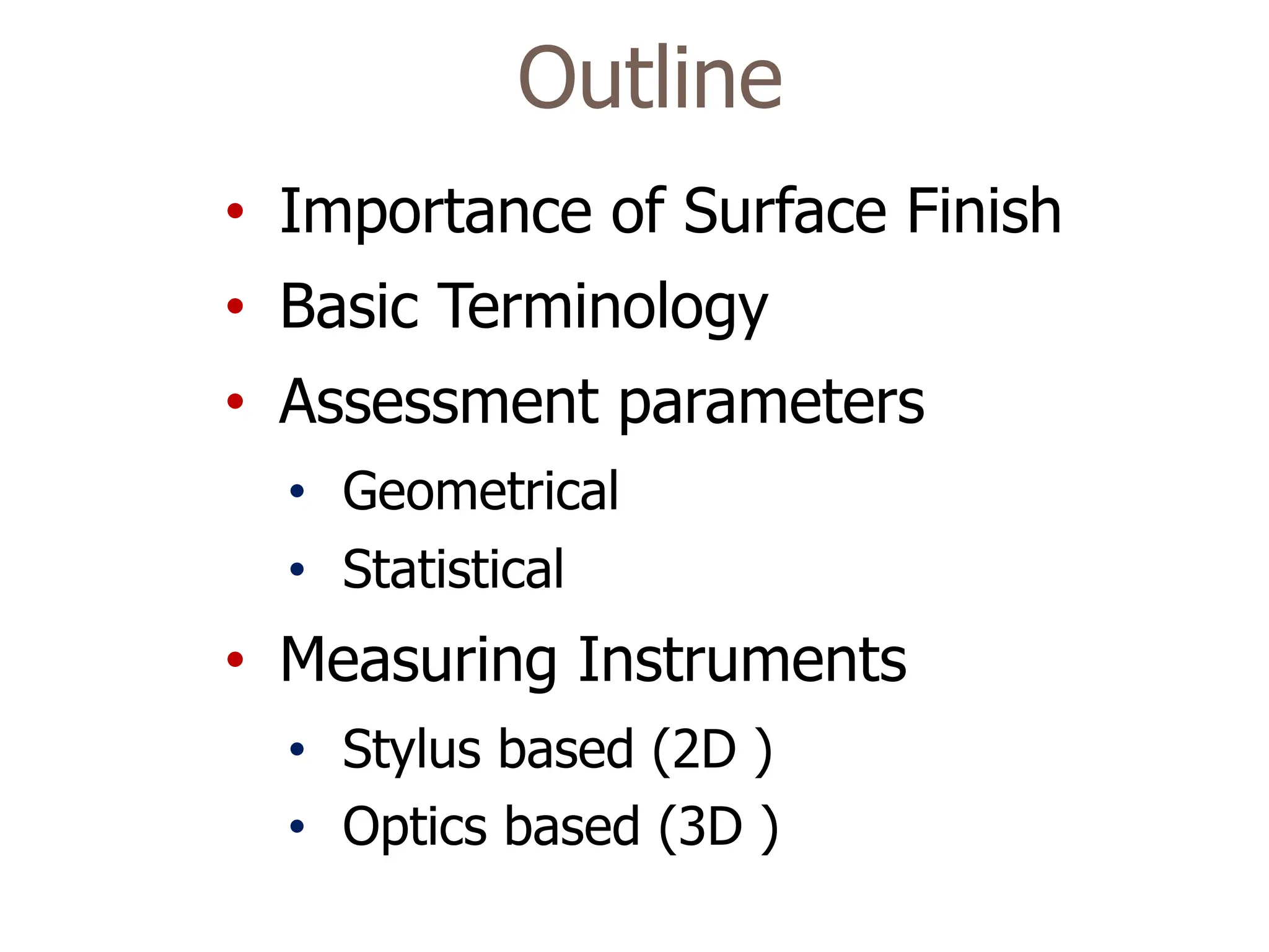 Surface finish characterization and measurement | PDF