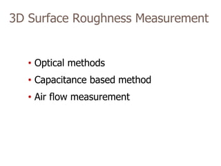 Surface finish characterization and measurement | PDF