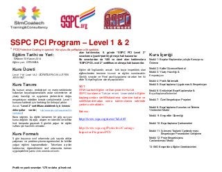 SSPC PCI Program – Level 1 & 2
* PCI(Protective Coating Inspector): Koruyucu Boya/Kaplama Enspektörü
Eğitim Tarihi ve Yeri:
10Kasım-15 Kasım 2014
Eğitim yeri: İSTANBUL
Kurs Ücreti
Level 1 ve Level 1&2 : ÜCRETLER ICIN LUTFEN
ARAYINIZ.
Kurs Tanımı
Bu kursun amacı, endüstriyel ve marin sektöründe
kullanılan boya/kaplama/tank astar sistemlerine ait
yüzey hazırlığı ve uygulama yöntemlerini doğru
enspeksiyon edebilen bireyler yetiştirmektir. Level 1
kursuna katılmak için herhangi bir önkoşul yoktur.
Ancak “Level 2” sertifikası alabilmek için linkteki
önkoşullar vardır.( http://www.sspc.org/Prerequisites-PCI-
Certification/)
Buna rağmen, bu eğitim tamamen bir giriş-seviyesi
kursu değildir. Adaylar, akşam ev ödevleri ile birlikte
hızlı tempoda geçecek 5 günlük yoğun bir eğitim
haftası için hazırlıklı olmalıdır.
Kurs Formatı
5 gün boyunca sınıf ortamında çok sayıda atölye
çalışması ve problem-çözme egzersizleri ile birlikte
yoğun eğitimi kapsamaktadır. Takımlara ayrılan
katılımcılar, öğrendiklerini sınıf ortamında hemen
uygulayabilme şansı elde edebileceklerdir.
Pratik ve yazılı sınavdan %70 ve daha yüksek not
alan katılımcılar, 6. günde “SSPC PCI Level 2”
sınavlarına (yazılı+pratik) girmeye hak kazanırlar.
Bu sınavlardan da %80 ve üzeri alan katılımcılara
“SSPC PCI Level 2” sertifikasını almaya hak kazanırlar.
Eğitim dili İngilizcedir, ancak türk boya inspektörü olan
eğitimcilerden tercüme hizmeti ve eğitim sunulacaktır.
Günlük sınavlar ve Final yazılı/uygulama sınavları her iki
dilde Türkçe/İngilizce olarak yapılacaktır.
NOT:
STM Coatech Eğitim ve Danışmanlık Hiz.Ltd
SSPC kurslarının .EğitimTürkiye resmi Lisansörüdür
başlangıcından sertifilkalandırma süresine kadar ve
sertifikilandırmadan sonra katılımcılarına sektörde
yardımcı olmaktadır.
Bakınız :
http://www.sspc.org/news/?id=145
http://www.sspc.org/Protective-Coatings-
Inspector-Program-PCI/
Kurs İçeriği
Modül 1: Boyalar/Kaplamalar yoluyla Korozyonu
Önleme
Modül 2: Kalite Güvence/Kontrol
Modül 3: Yüzey Hazırlığı &
Enspeksiyon
Modül 4: Pratik Matematik
Modül 5: Boya/kaplama Uygulaması & Enspeksiyon
Modül 6: Endüstriyel Boya/Kaplamalar &
Boya/KaplamaSistemleri
Modül 7: Özel Enspeksiyon Projeleri
Modül 8: Boya/kaplama Kusurları ve Önleme
Yöntemleri Modül
Modül 9: Enspektör Güvenliği
Modül 10: Boya/kaplama Şartnameleri
Modül 11: İş-öncesi Toplantı Canlandırması;
Enspeksiyon Prosedürleri Geliştirme
Modül 12: Proje Enspeksiyonu
Canlandırması Modül
13: IMO Enspektörü Eğitim Gereksinimleri
 