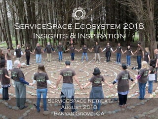 ServiceSpace Ecosystem 2018
Insights & Inspiration
ServiceSpace Retreat
August 2018
Banyan Grove, CA
 