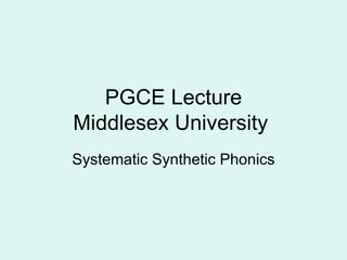 SSP lecture middlesex university 2011 wiki