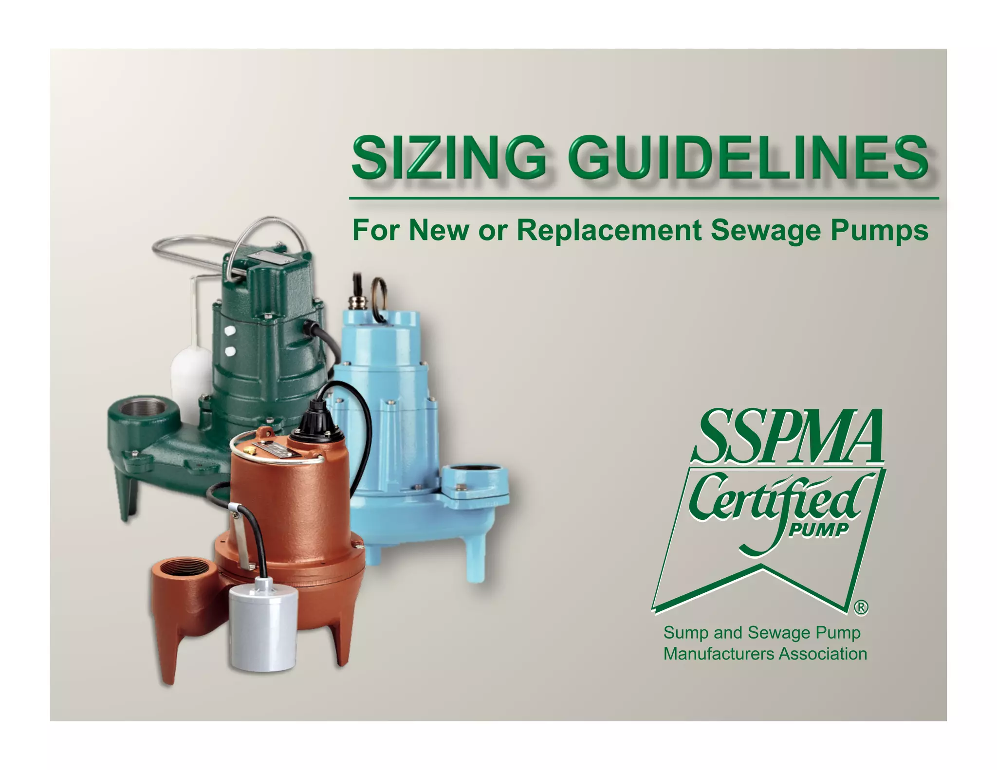 SSPMA Sump & Sewage Pump Sizing PPT