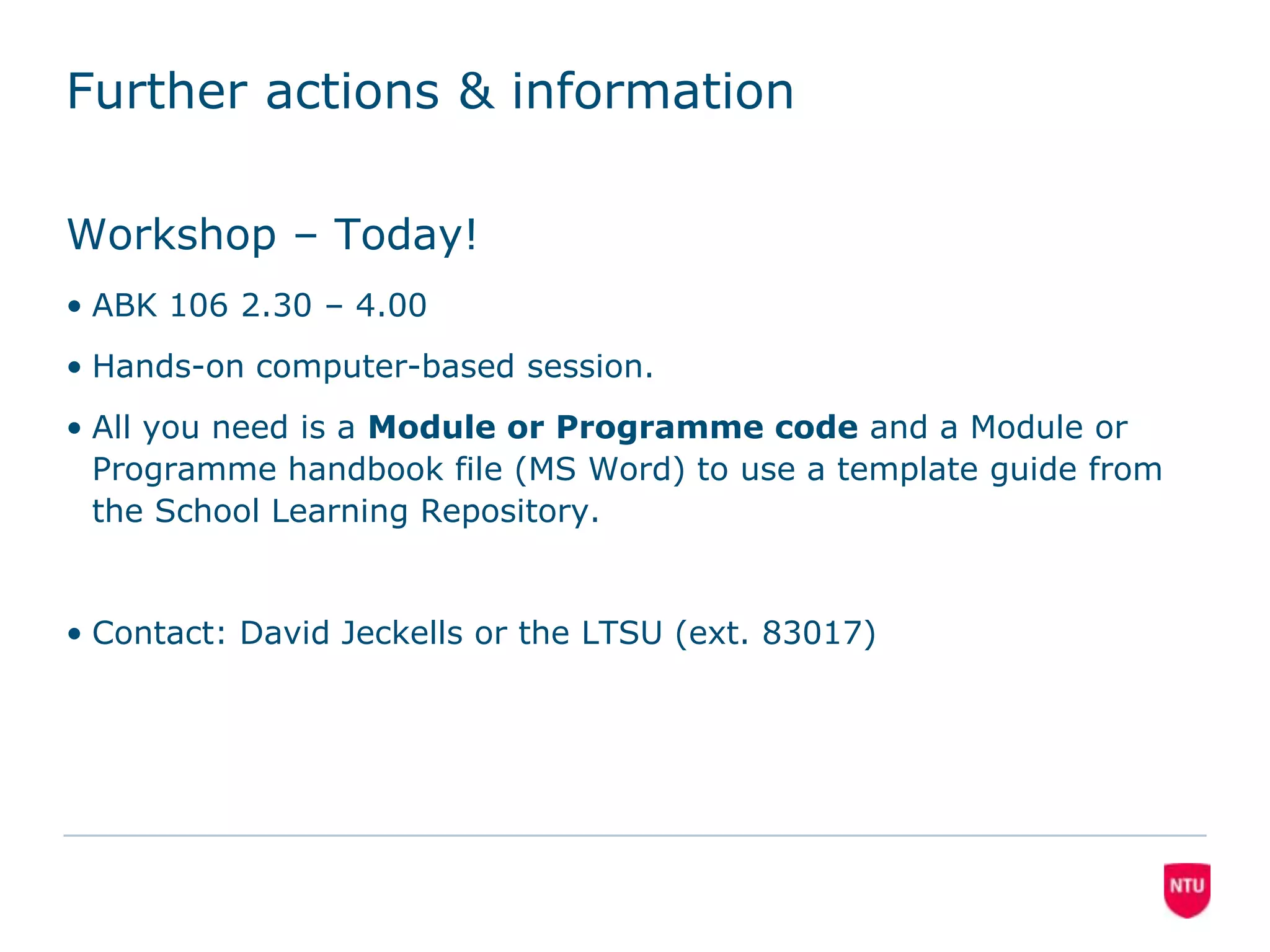 Using the Learning Repository - Developing School, Subject, Programme ...