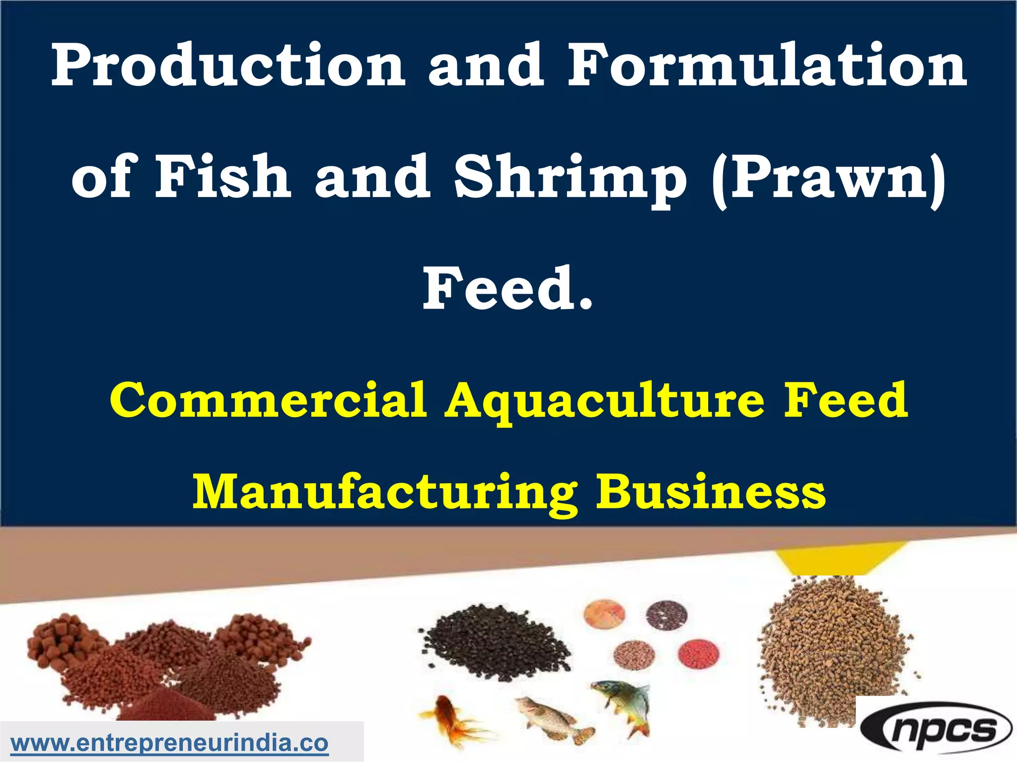 Production and Formulation of Fish and Shrimp (Prawn) Feed PPT