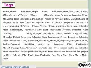 Production of Polyester Fiber from Corn/Starch