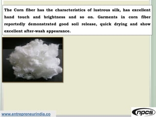 Production of Polyester Fiber from Corn/Starch