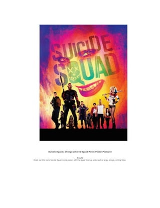 Suicide Squad | Orange Joker & Squad Movie Poster Postcard
$1.20
Check out this iconic Suicide Squad movie poster, with th...