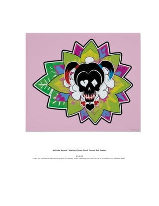 Suicide Squad | Harley Quinn Skull Tattoo Art Poster
$14.65
Check out this tattoo art inspired graphic for Harley Quinn, f...