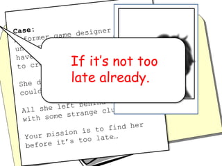 If it’s not too
late already.
 