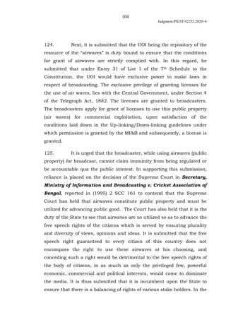 104
Judgment-PILST.92252.2020+4
124. Next, it is submitted that the UOI being the repository of the
resource of the “airwa...