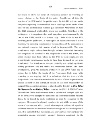 108
Judgment-PILST.92252.2020+4
the media to follow the norms of journalistic conduct in reporting on
issues relating to t...